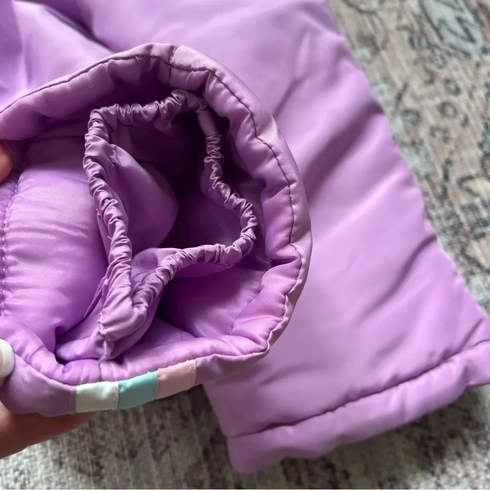 Vintage OshKosh Toddler Girls Snow Pants Bibs Lilac Lavender Size 2T